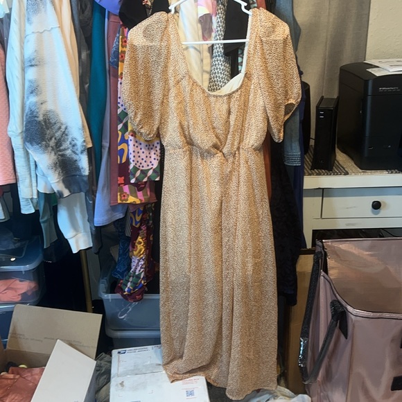 Sienna Sky Lined Animal Print Slit Maxi Dress Size Small - Picture 5 of 7